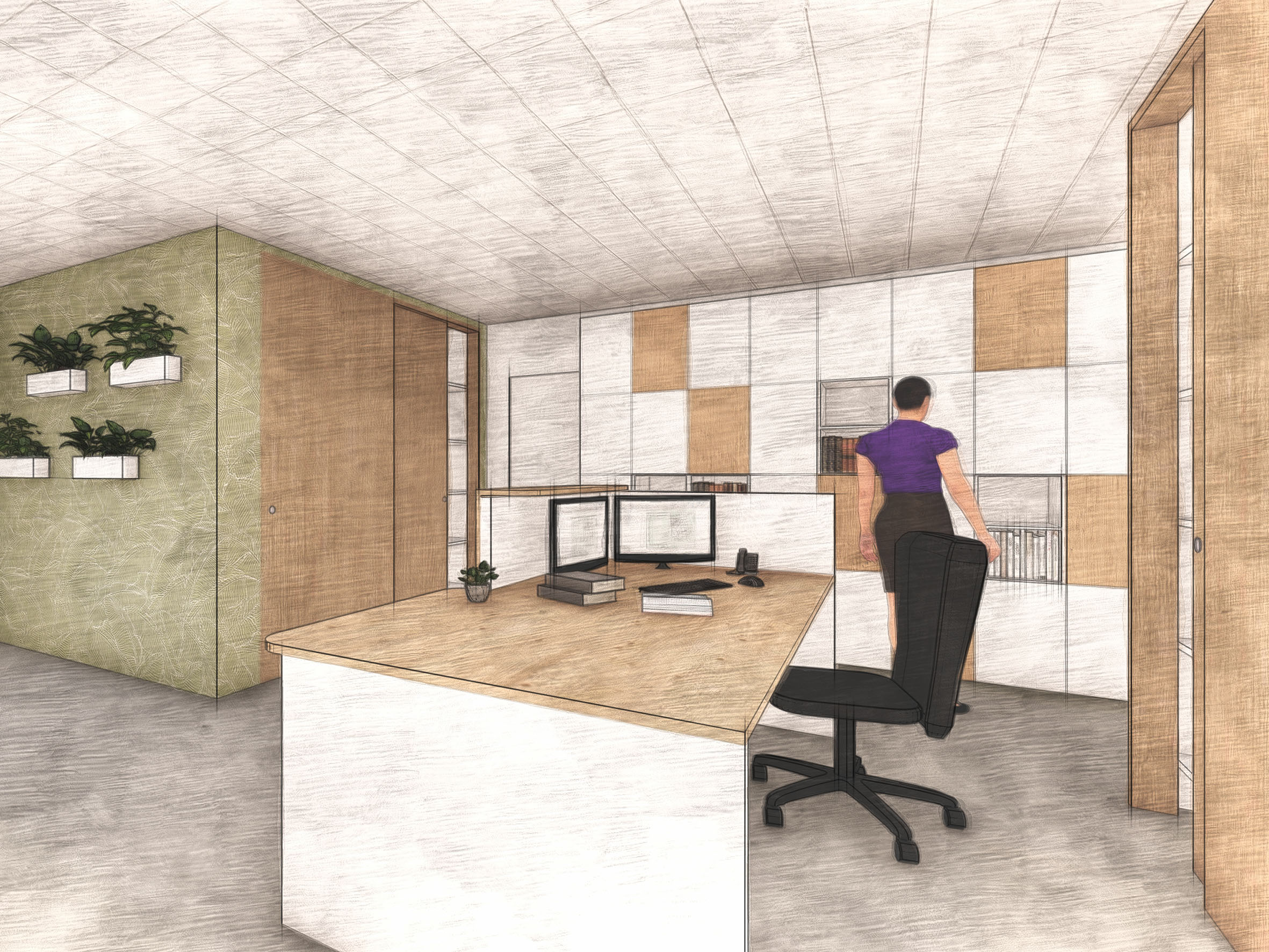 Rénovation de bureaux à Nozay