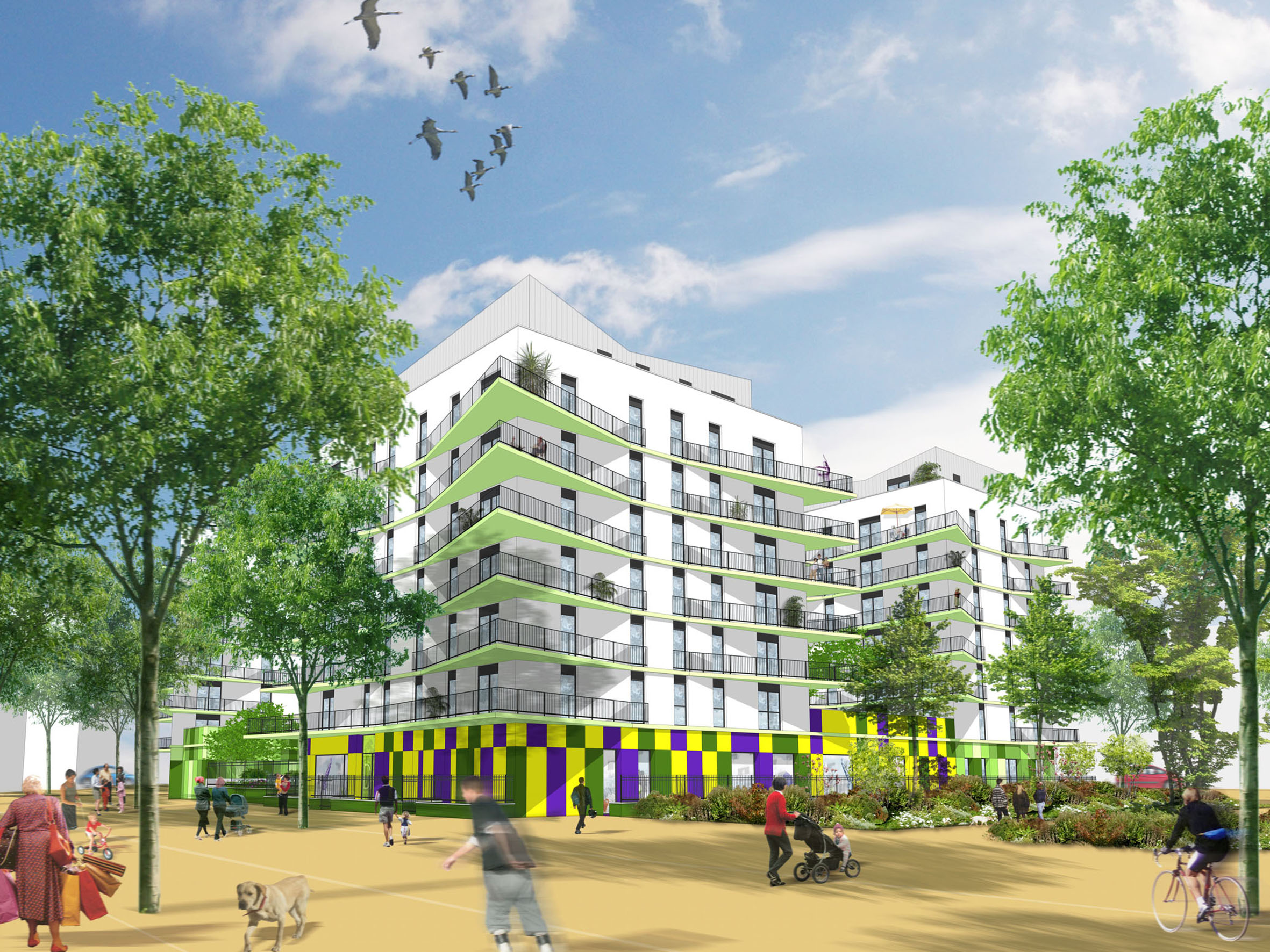Construction de logements collectifs, de commerces et d'une crèche à Fresnes
